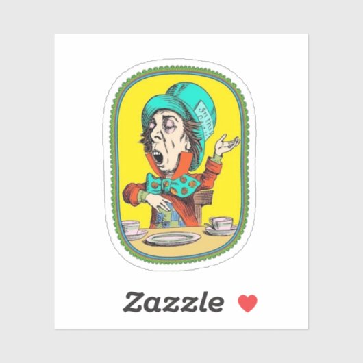 Alice in Wonderland, De gekke hoedenmaker Sticker (Vel)