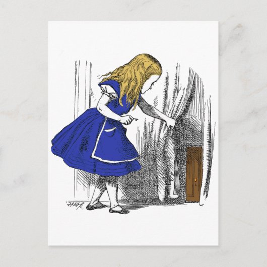 Alice in Wonderland - De kleine deur Briefkaart (Voorkant)