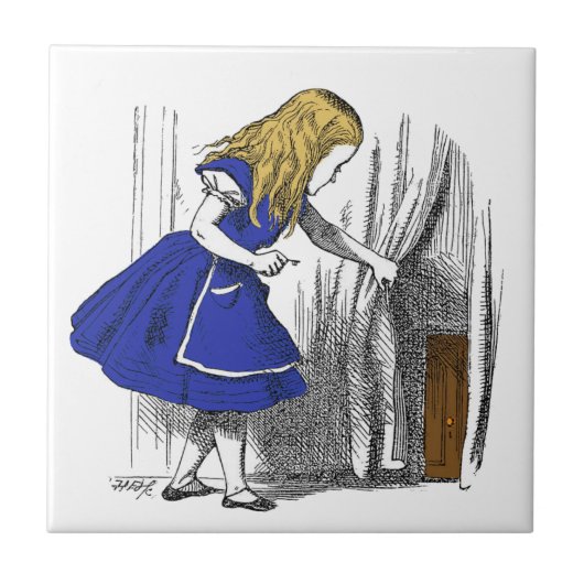 Alice in Wonderland - De kleine deur Tegeltje (Voorkant)