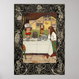 Alice in Wonderland De Mad Haters Tea Party Poster