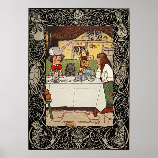 Alice in Wonderland De Mad Haters Tea Party Poster (Voorkant)