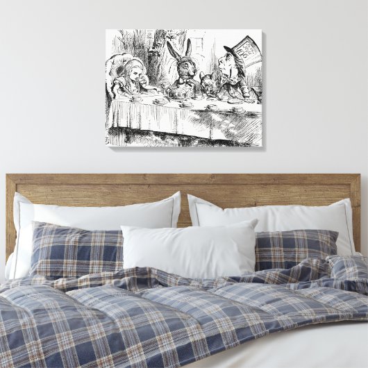 Alice in Wonderland - De Mad Hatter's Tea Party Canvas Afdruk (Insitu (Slaapkamer))