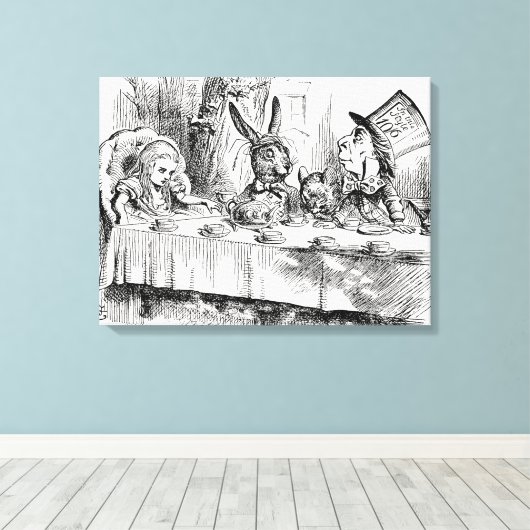 Alice in Wonderland - De Mad Hatter's Tea Party Canvas Afdruk (Insitu (Houten vloer))