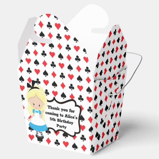 Alice in Wonderland Deck of Cards Birthday Party Bedankdoosjes (Geopend)
