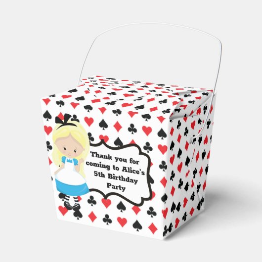 Alice in Wonderland Deck of Cards Birthday Party Bedankdoosjes (Voorkant Zijde)