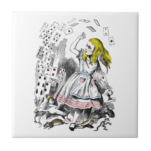 Alice in Wonderland Deck of Cards Tegeltje (Voorkant)