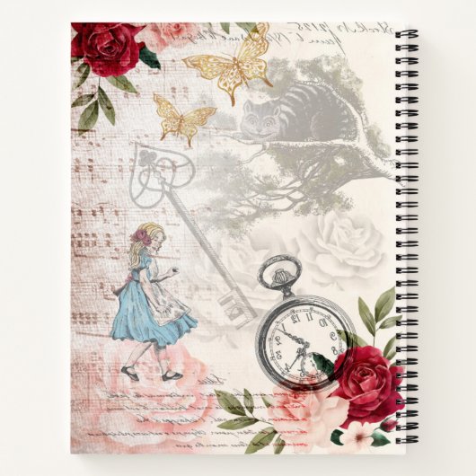 Alice in Wonderland Decoupage Collage Note Notitieboek (Achterkant)