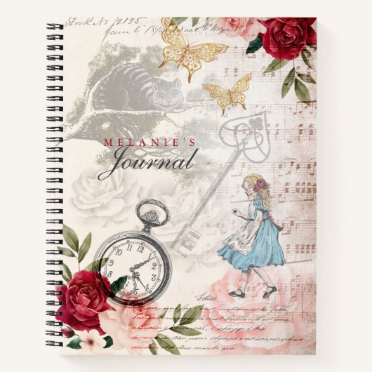  Alice in Wonderland Decoupage Collage Note Notitieboek (Voorkant)