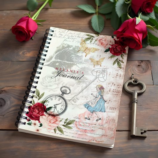 Alice in Wonderland Decoupage Collage Note Notitieboek