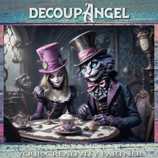 Alice in Wonderland Decoupage  Inpakpapier Vel