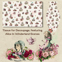 Alice in Wonderland Decoupage Vintage Patroon