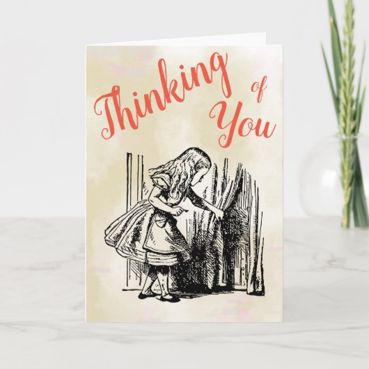 Alice in Wonderland denkt aan je sleutel tot deur Kaart (Voorkant)