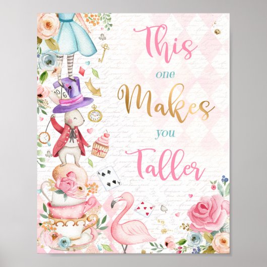 Alice in Wonderland deze maakt je langer gebarenta Poster (Voorkant)