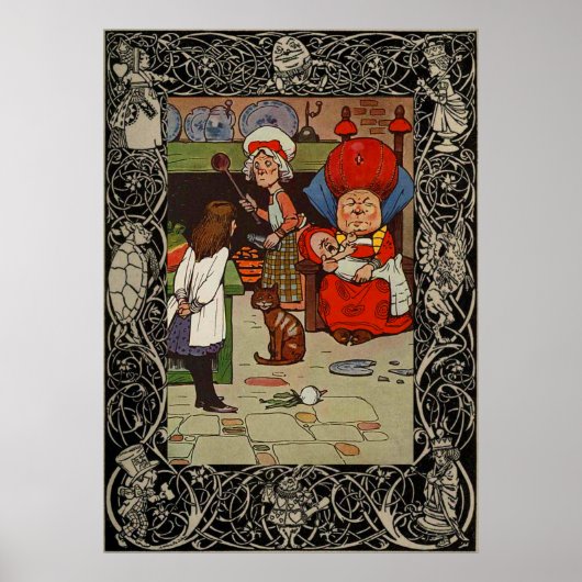 Alice in Wonderland die de straat op heeft gezet Poster (Voorkant)