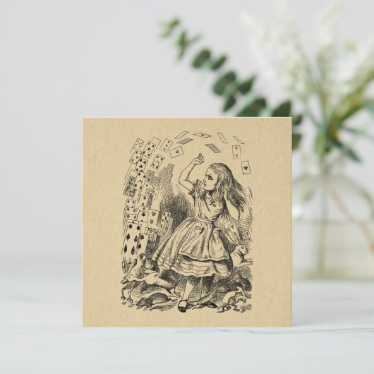 Alice in Wonderland die kaarten speelt Art (Staand voorkant)