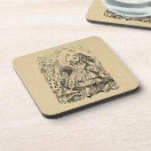 Alice in Wonderland die kaarten speelt Art Bier Onderzetter (Linkerzijde)