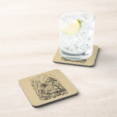 Alice in Wonderland die kaarten speelt Art Bier Onderzetter (Rechterzijde)