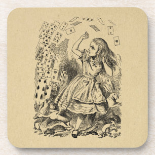 Alice in Wonderland die kaarten speelt Art Bier Onderzetter
