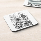  Alice in Wonderland, die kaarten speelt Bier Onderzetter (Linkerzijde)