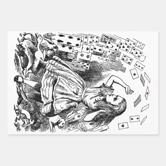 Alice in Wonderland, die kaarten speelt Inpakpapier Vel (Voorkant 3)