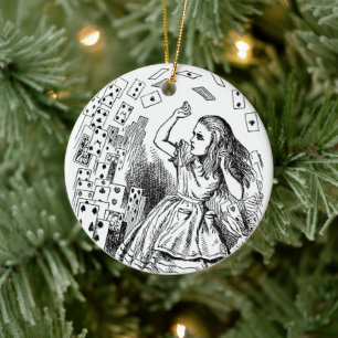  Alice in Wonderland, die kaarten speelt Keramisch Ornament