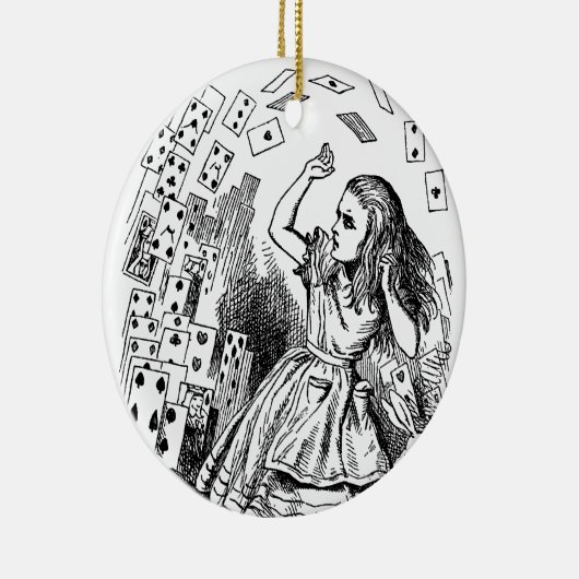  Alice in Wonderland, die kaarten speelt Keramisch Ornament (Rechts)