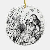 Alice in Wonderland, die kaarten speelt Keramisch Ornament (Voorkant)