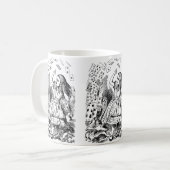 Alice in Wonderland, die kaarten speelt Koffiemok (Voorkant links)