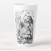  Alice in Wonderland, die kaarten speelt Latte Mok (Voorkant)