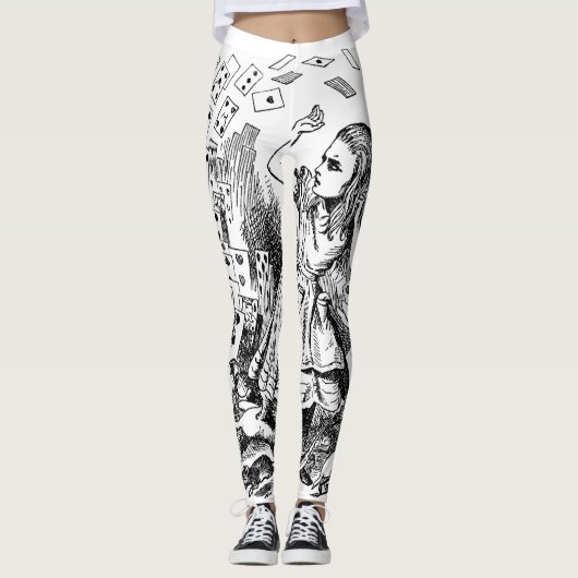  Alice in Wonderland, die kaarten speelt Leggings (Voorkant)