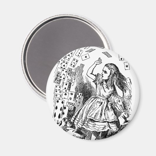 Alice in Wonderland, die kaarten speelt Magneet (Voorkant / Achterkant)