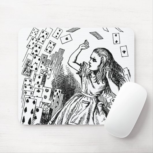  Alice in Wonderland, die kaarten speelt Muismat (Met muis)