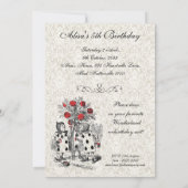 Alice in Wonderland die kaarten speelt op Birthday (Achterkant)