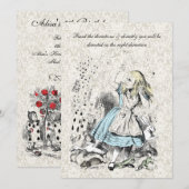 Alice in Wonderland die kaarten speelt op Birthday (Voorkant / Achterkant)