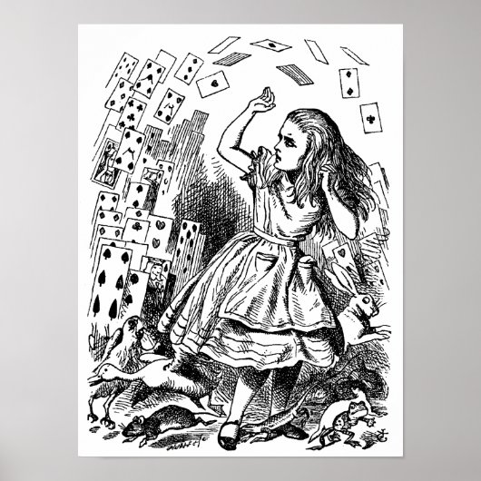 Alice in Wonderland, die kaarten speelt Poster (Voorkant)