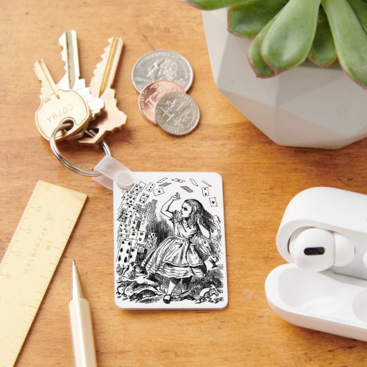 Alice in Wonderland, die kaarten speelt Sleutelhanger (Bureau)