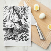 Alice in Wonderland, die kaarten speelt Theedoek (Quarter Fold)