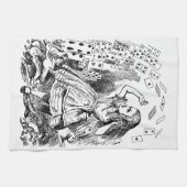 Alice in Wonderland, die kaarten speelt Theedoek (Horizontaal)