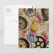 Alice in Wonderland die op tijd onderweg is Briefkaart (Voorkant / Achterkant)