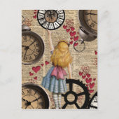 Alice in Wonderland die op tijd onderweg is Briefkaart (Voorkant)