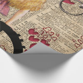 Alice in Wonderland die op tijd onderweg is Cadeaupapier (Hoek)