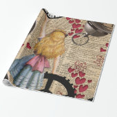 Alice in Wonderland die op tijd onderweg is Cadeaupapier (Uitgerold)