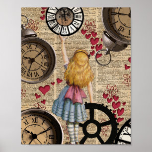 Alice in Wonderland die op tijd onderweg is Poster