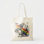 Alice in Wonderland die Rainbows achtervolgt Tote Bag (Voorkant)