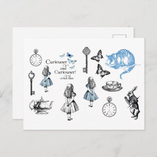 Alice in Wonderland  Dingen Briefkaart (Voorkant / Achterkant)