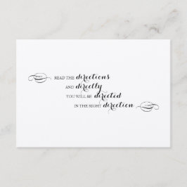 Alice in Wonderland Directions insert Informatiekaartje