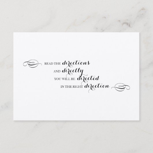 Alice in Wonderland Directions insert Informatiekaartje (Voorkant)