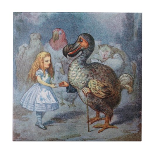 Alice in Wonderland Dodo Art Tile of Trivet Tegeltje (Voorkant)