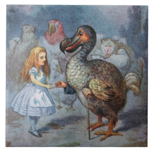 Alice in Wonderland Dodo Art Tile of Trivet Tegeltje