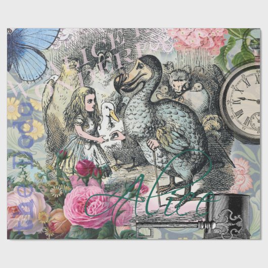 Alice in Wonderland Dodo Classic Artwork Cadeaupapier (Vlak)